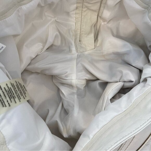 Blink from DANIER leather pants jeans ecru white high waist straight leg size 6 - Picture 7 of 14